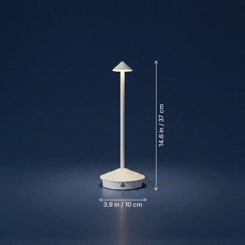Alloy - Modernist Aluminum Desk Lamp - Cordless LED dimension drawing