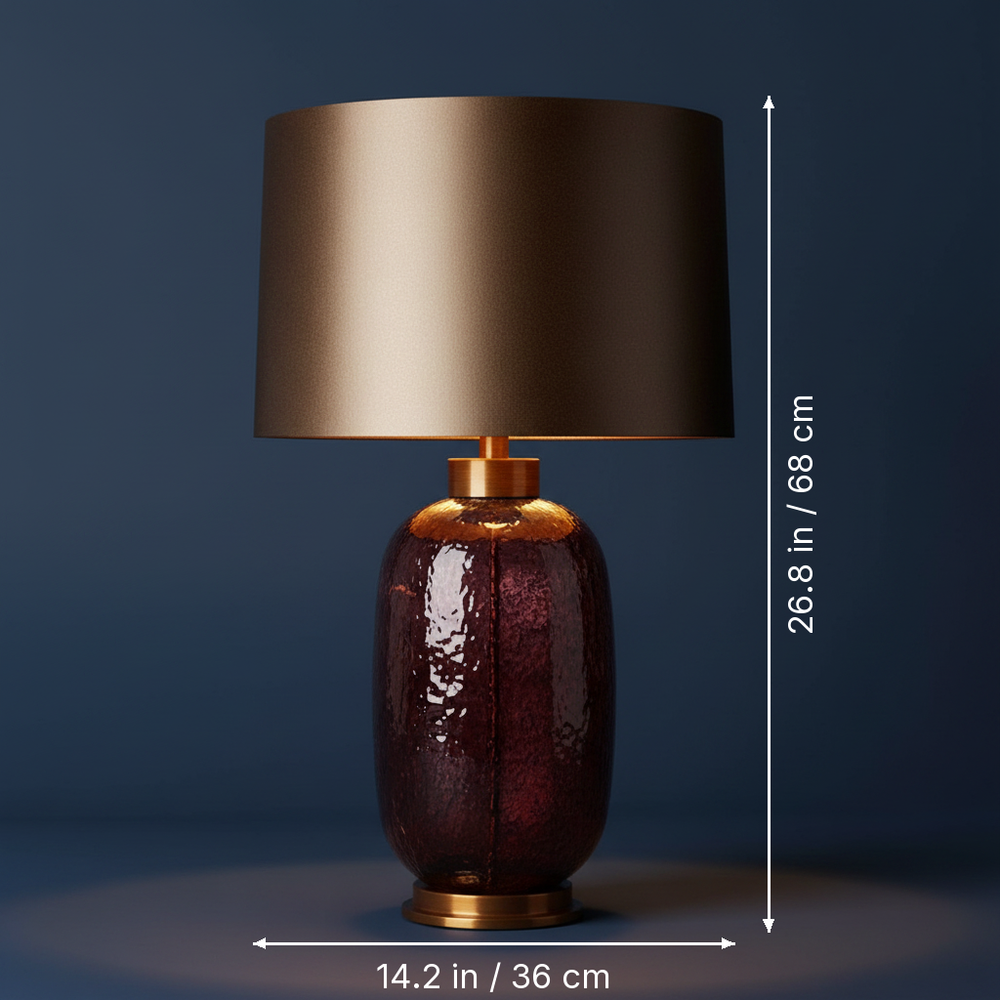 Anfora - Glass Vase Table Lamp dimension drawing
