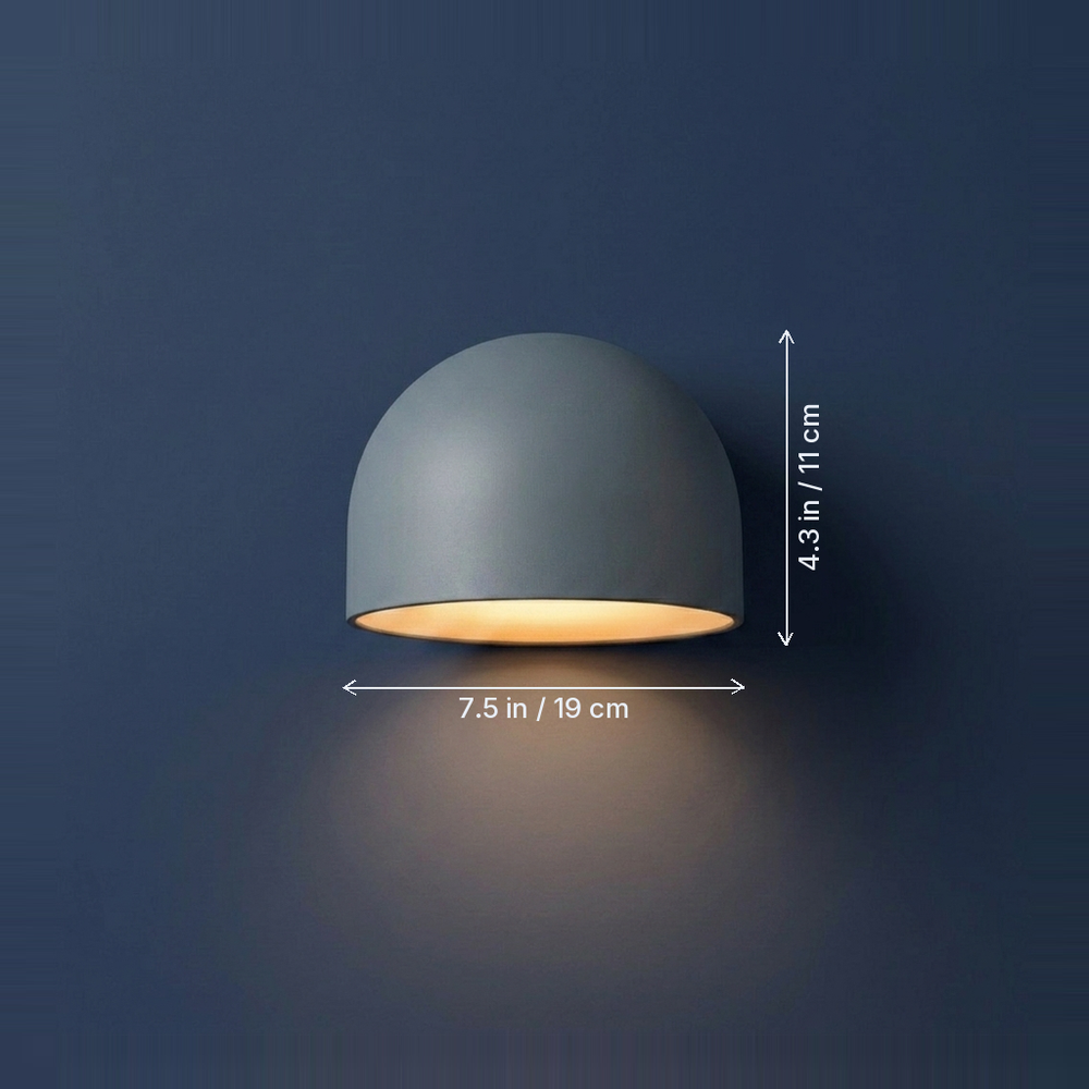 Bellhop - Glazed Dome Wall Sconce - Retro Accent Light dimension drawing