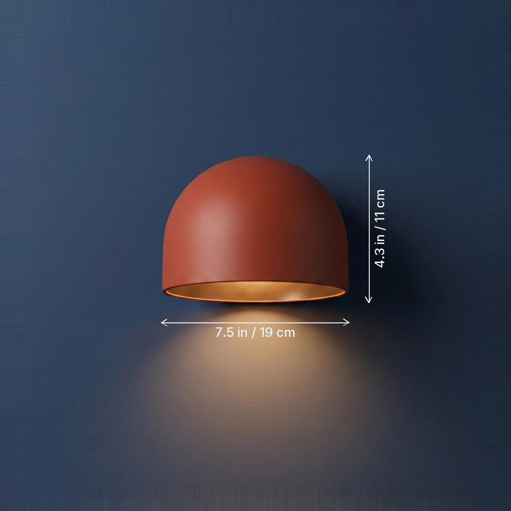 Bellhop - Glazed Dome Wall Sconce - Retro Accent Light dimension drawing