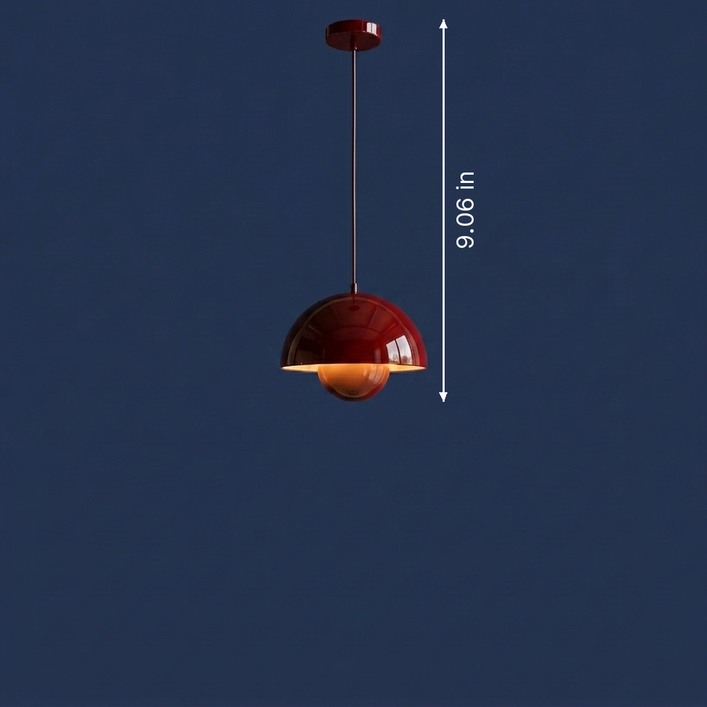 Bloom - Sculptural Bud Pendant - Minimalist Pendant Light dimension drawing
