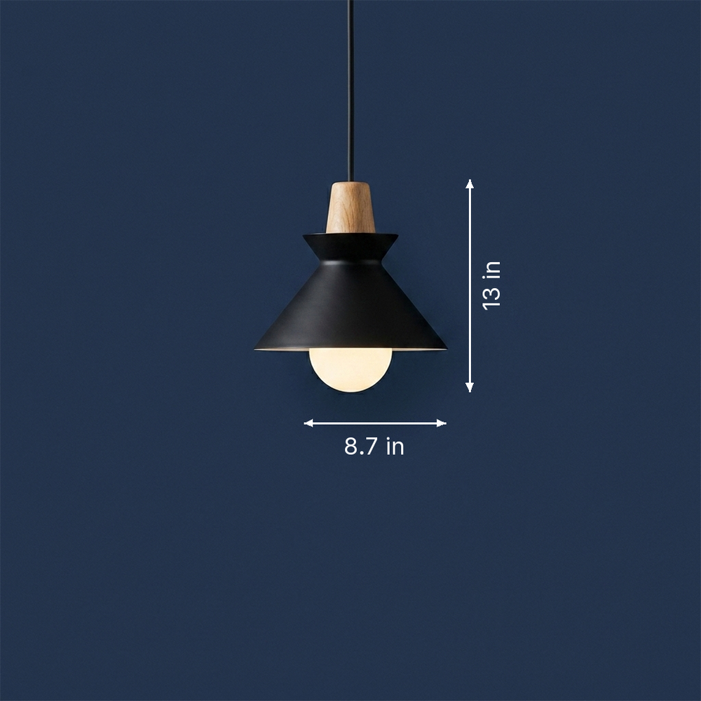Cairn - Compact Wood Pendant Light - Stone and Matte Finishes dimension drawing