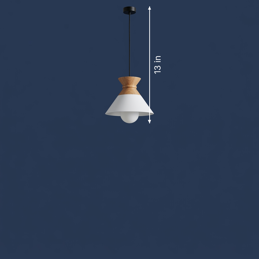 Cairn - Compact Wood Pendant Light - Stone and Matte Finishes dimension drawing
