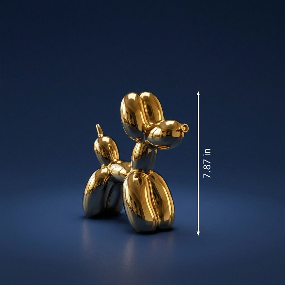 Chrome - Balloon Dog Sculpture - Mirror-Polished Statement Piece dimension drawing