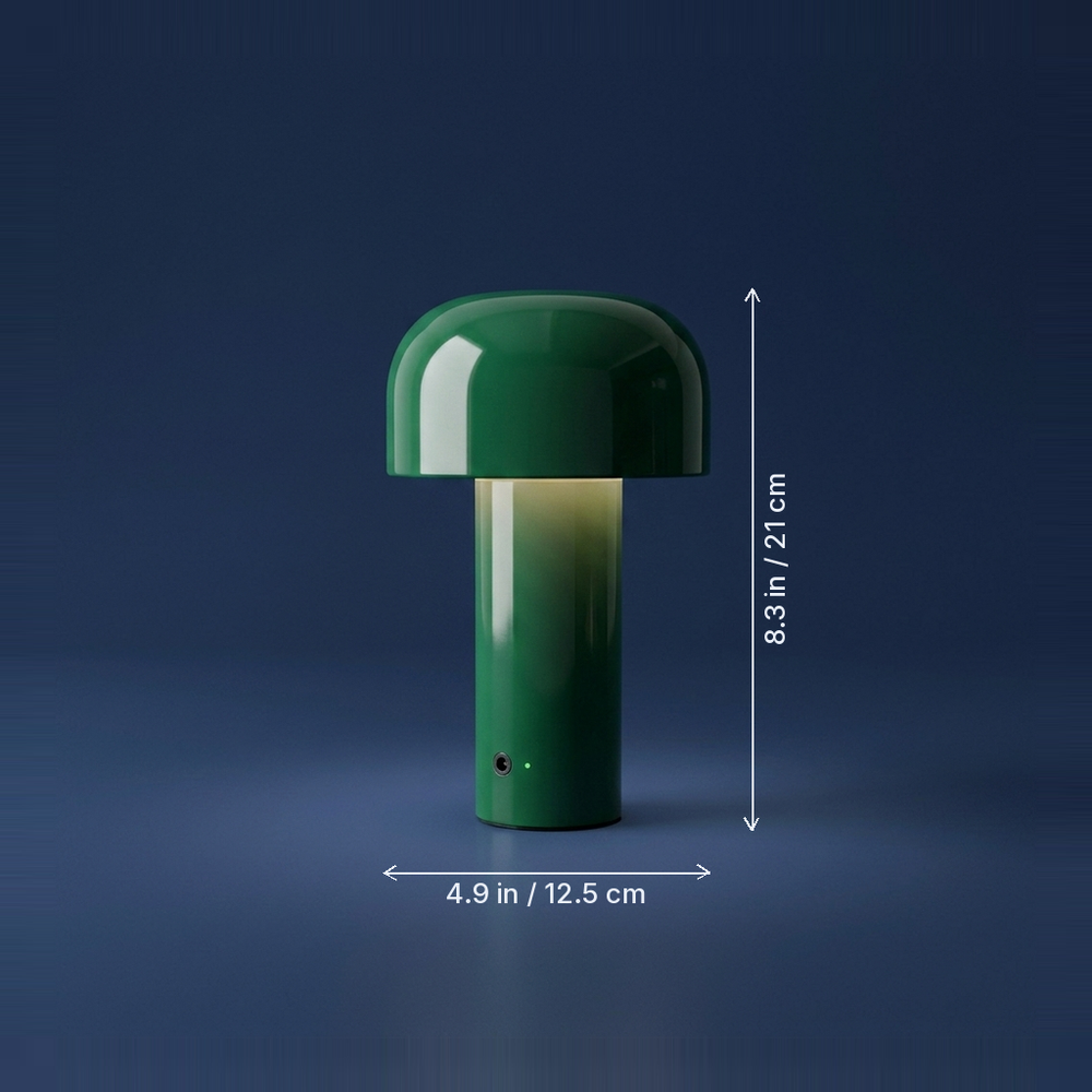 Cloche - Rechargeable Mushroom Lamp - Cordless Desk Light dimension drawing