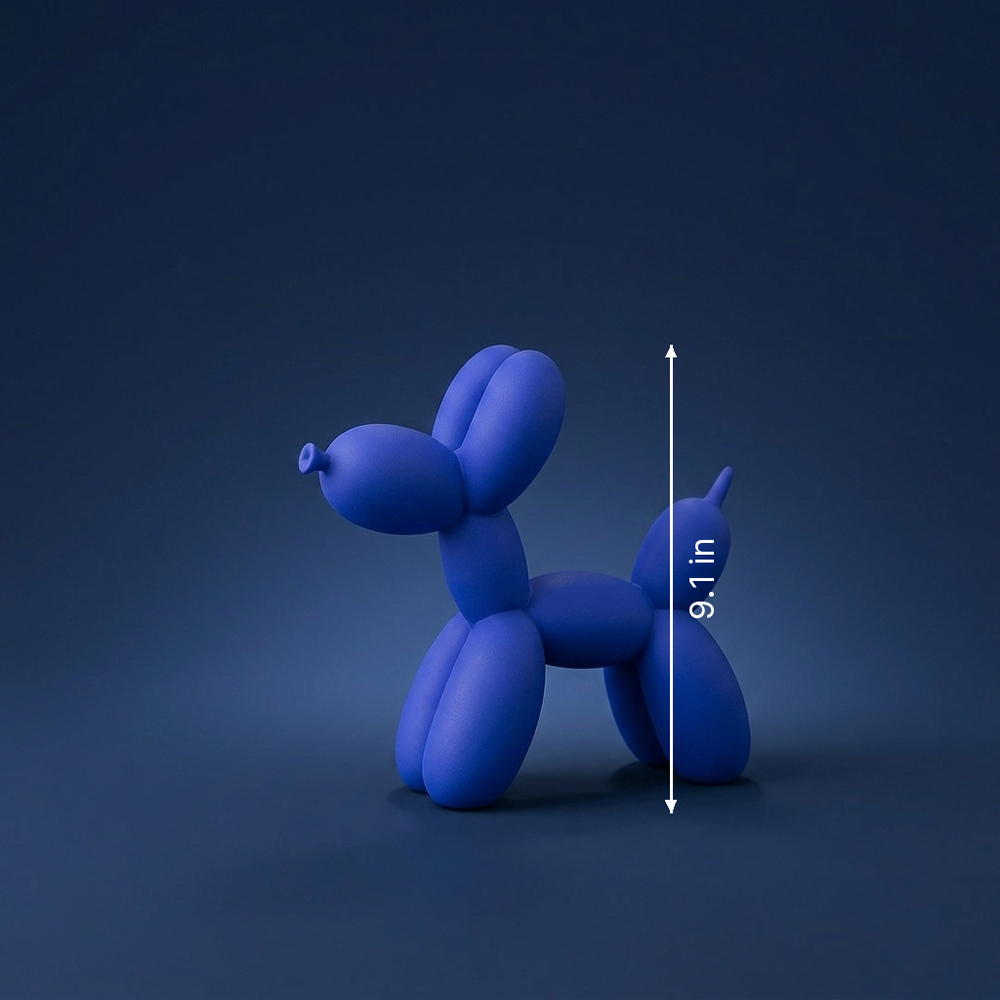 Confetti - Pop-Art Balloon Dog Sculpture - Colorful Resin Sculpture dimension drawing