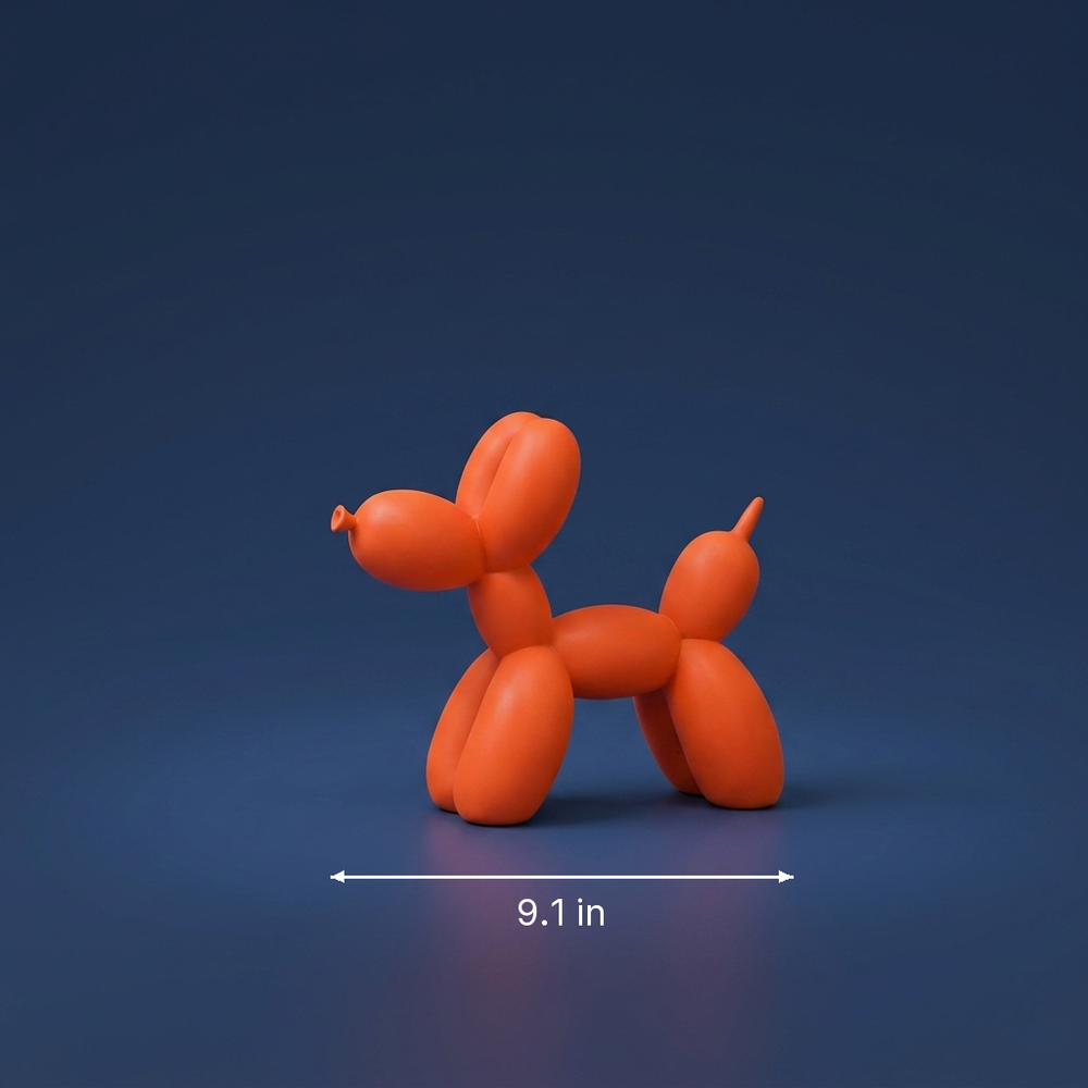 Confetti - Pop-Art Balloon Dog Sculpture - Colorful Resin Sculpture dimension drawing