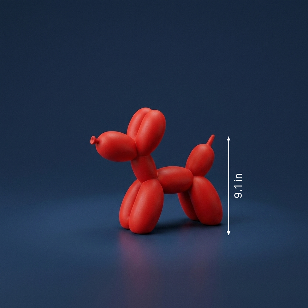 Confetti - Pop-Art Balloon Dog Sculpture - Colorful Resin Sculpture dimension drawing
