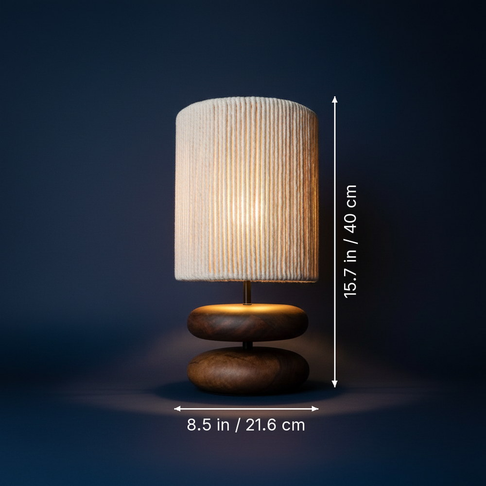 Kumo - Japanese Wood Table Lamp dimension drawing