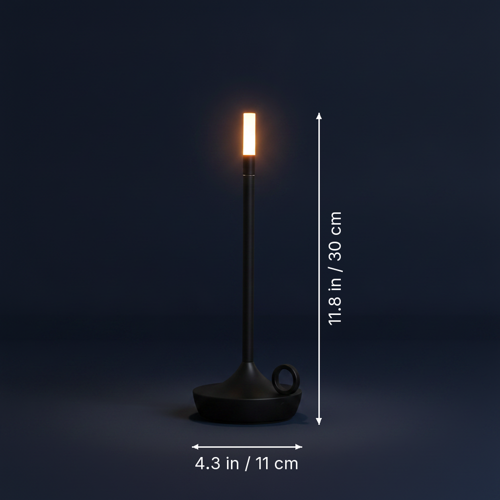 Lucerna - Rechargeable Touch Lamp dimension drawing