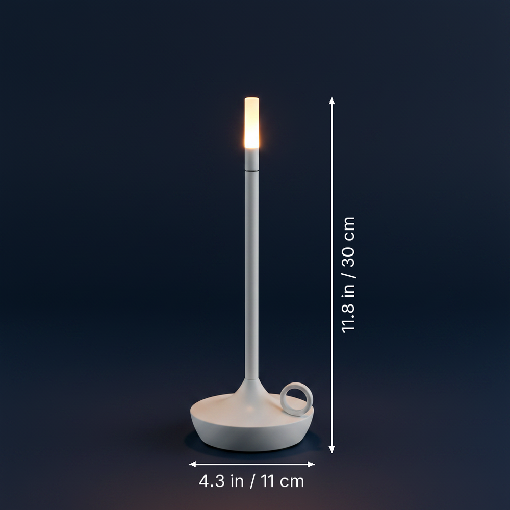 Lucerna - Rechargeable Touch Lamp dimension drawing