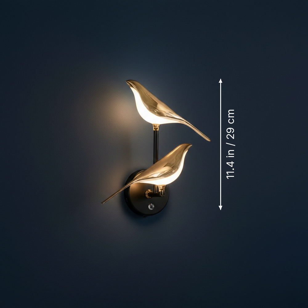 Pica - Scandinavian Bird Wall Lamp dimension drawing