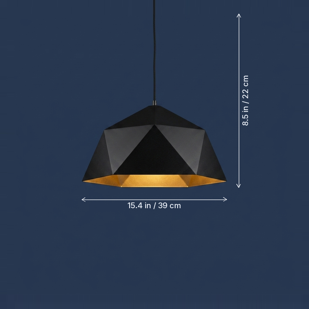 Polygon - Geometric Pendant Light - Architectural Pendant Fixture dimension drawing