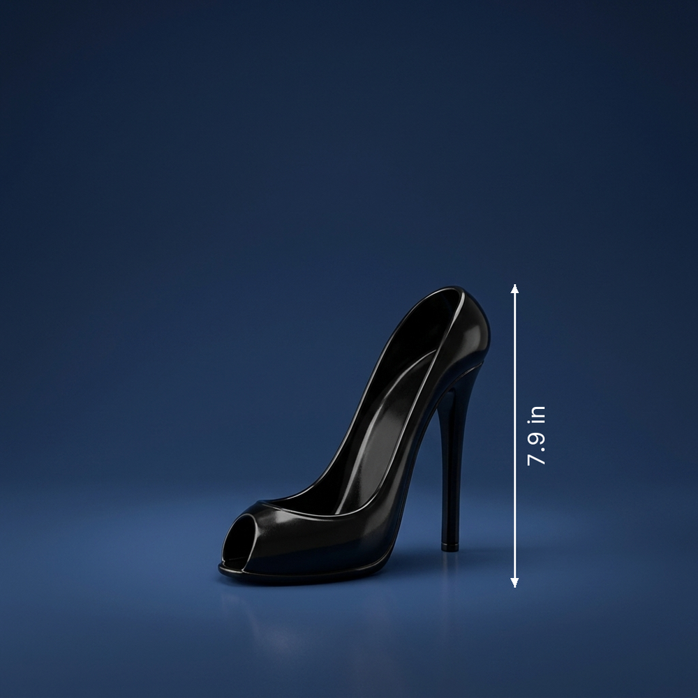 Stiletto - High Heel Wine Bottle Stand - Modern Bar Decor dimension drawing