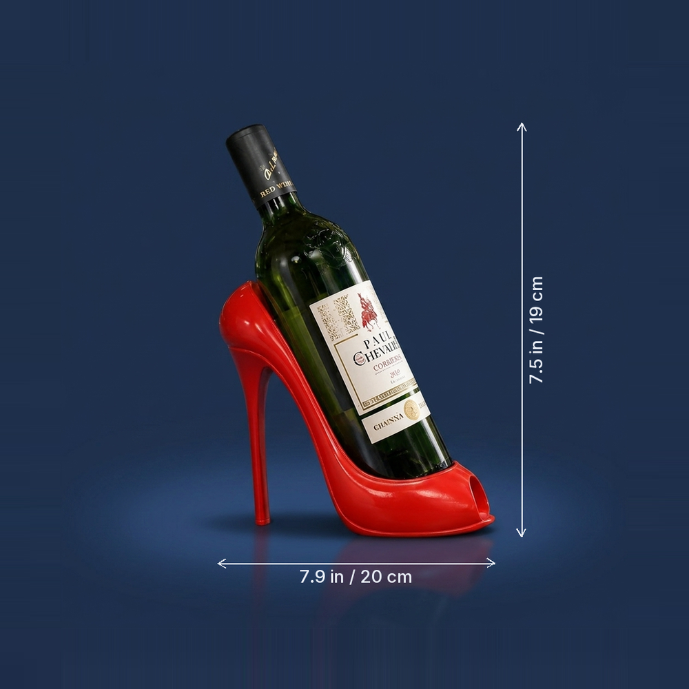 Stiletto - High Heel Wine Bottle Stand - Modern Bar Decor dimension drawing