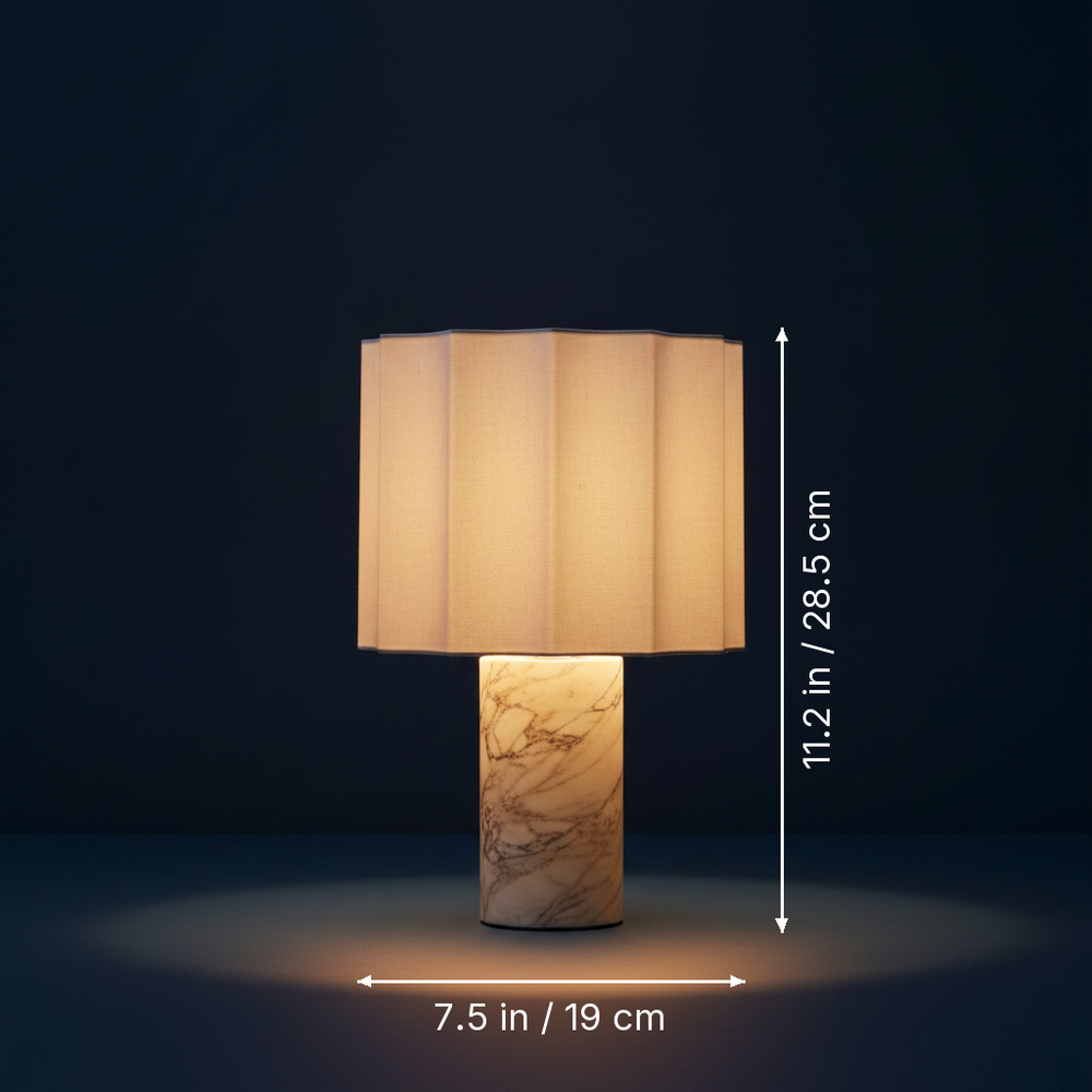 Stria - Rechargeable Marble Table Lamp dimension drawing