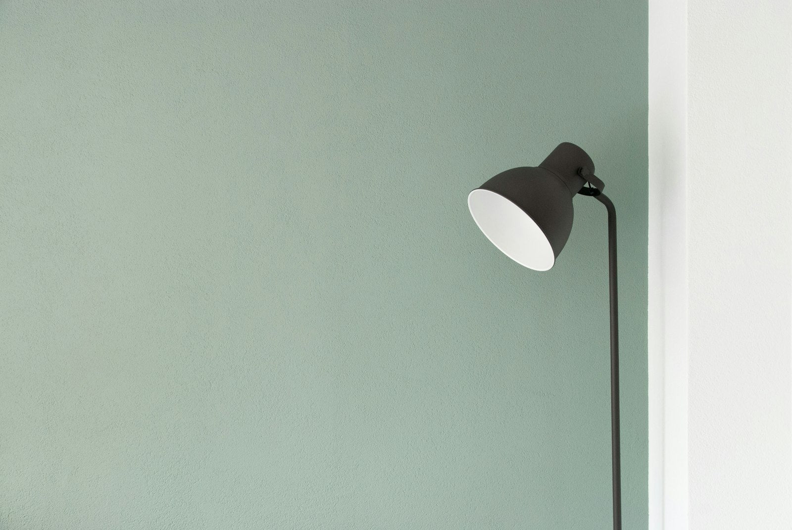 A floor lamp lighting a room with no overhead lighting