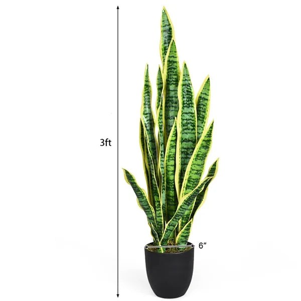 Artificial Snake Plant - Sculptural Floor Plant with Structured Leaves