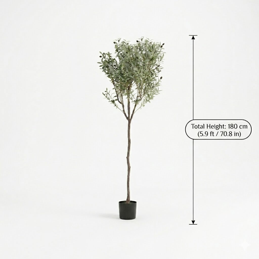 Artificial Olive Tree with Realistic Fruit - Modern Floor Plant