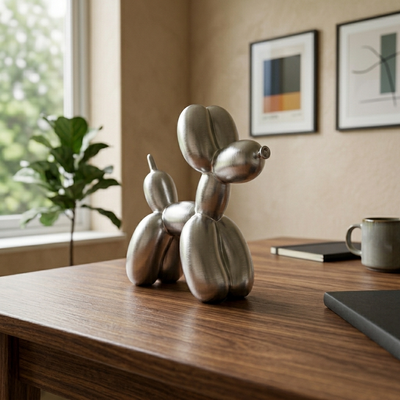 Chrome - Balloon Dog Sculpture - Mirror-Polished Statement Piece in silver