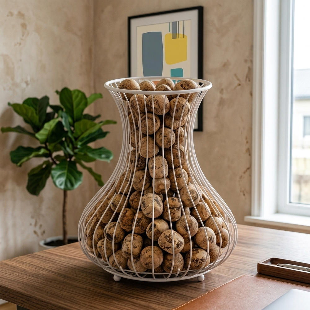 Cork in White, in a workspace