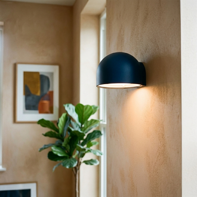 Bellhop - Glazed Dome Wall Sconce - Retro Accent Light in blue