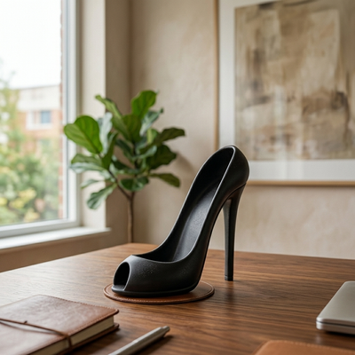 Stiletto - High Heel Wine Bottle Stand - Modern Bar Decor in black