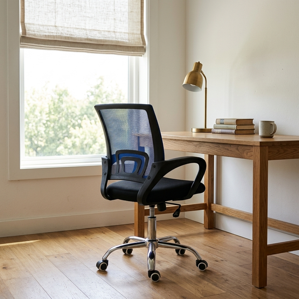 Mesh Back Task Chair, blue in a workspace