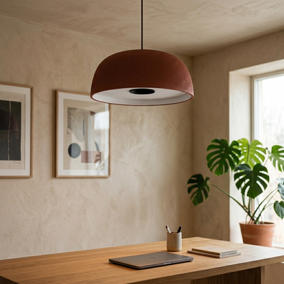 Cupola - Nordic Dome Flush-Mount Ceiling Light - Matte Macaron in red