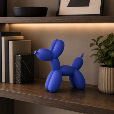 Confetti - Pop-Art Balloon Dog Sculpture - Colorful Resin Sculpture in blue