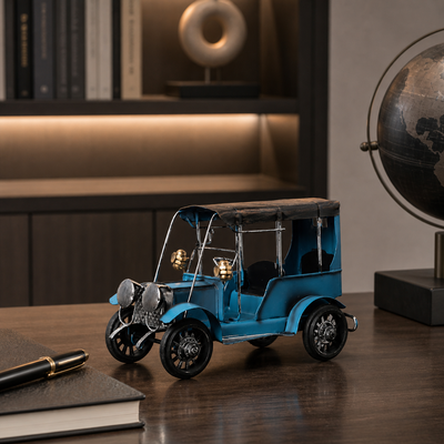 Roadster - Retro Iron Classic Car Model - Vintage Desktop Decor in blue