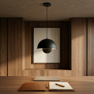 Bloom - Sculptural Bud Pendant - Minimalist Pendant Light in black
