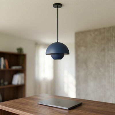 Bloom - Sculptural Bud Pendant - Minimalist Pendant Light in blue