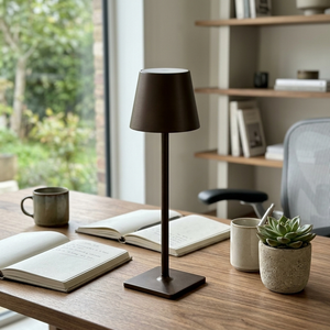 Sentinel - Tall Cordless Touch-Dim Lamp - Aluminum LED with Three-Tone Warmth in brown