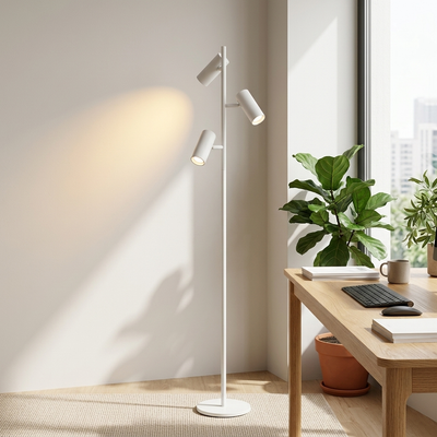 Triad - Three-Head Floor Light - Adjustable Tri-Color LED in white