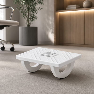 Footing - Under-Desk Foot Rest - Ergonomic Office Foot Stool in white