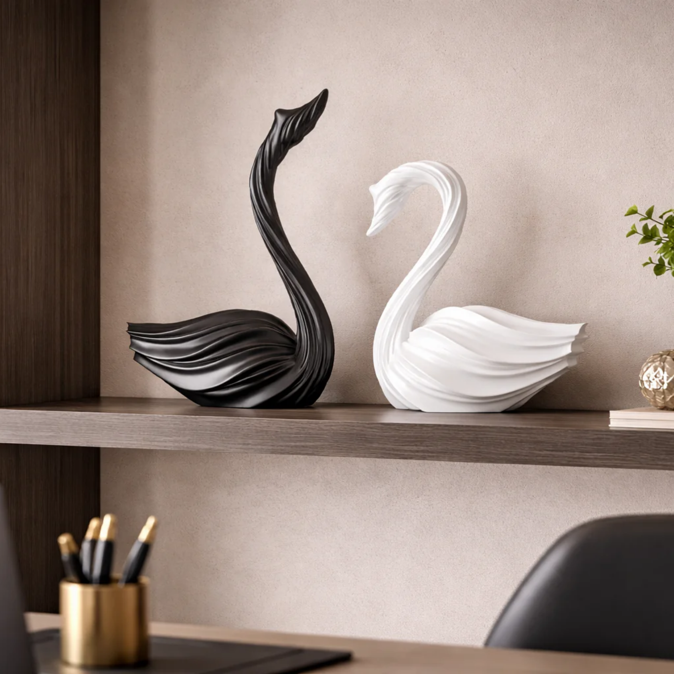 Abstract Art Swan Decorative Piece - Minimalist Style