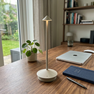 Alloy - Modernist Aluminum Desk Lamp - Cordless LED in gray