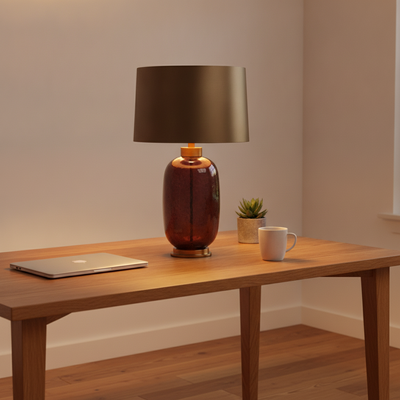 Anfora - Glass Vase Table Lamp in brown