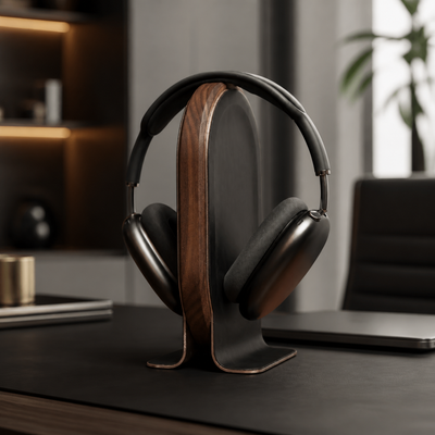 Antler - Solid Wood Headphone Stand - Desk Organizer with Metal Base