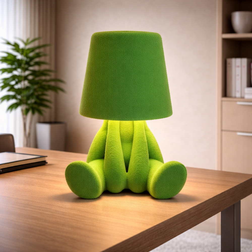Atlas in Green, in a workspace