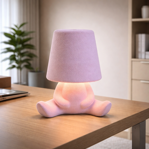 Atlas - Golden Man Table Lamp Night Light in pink