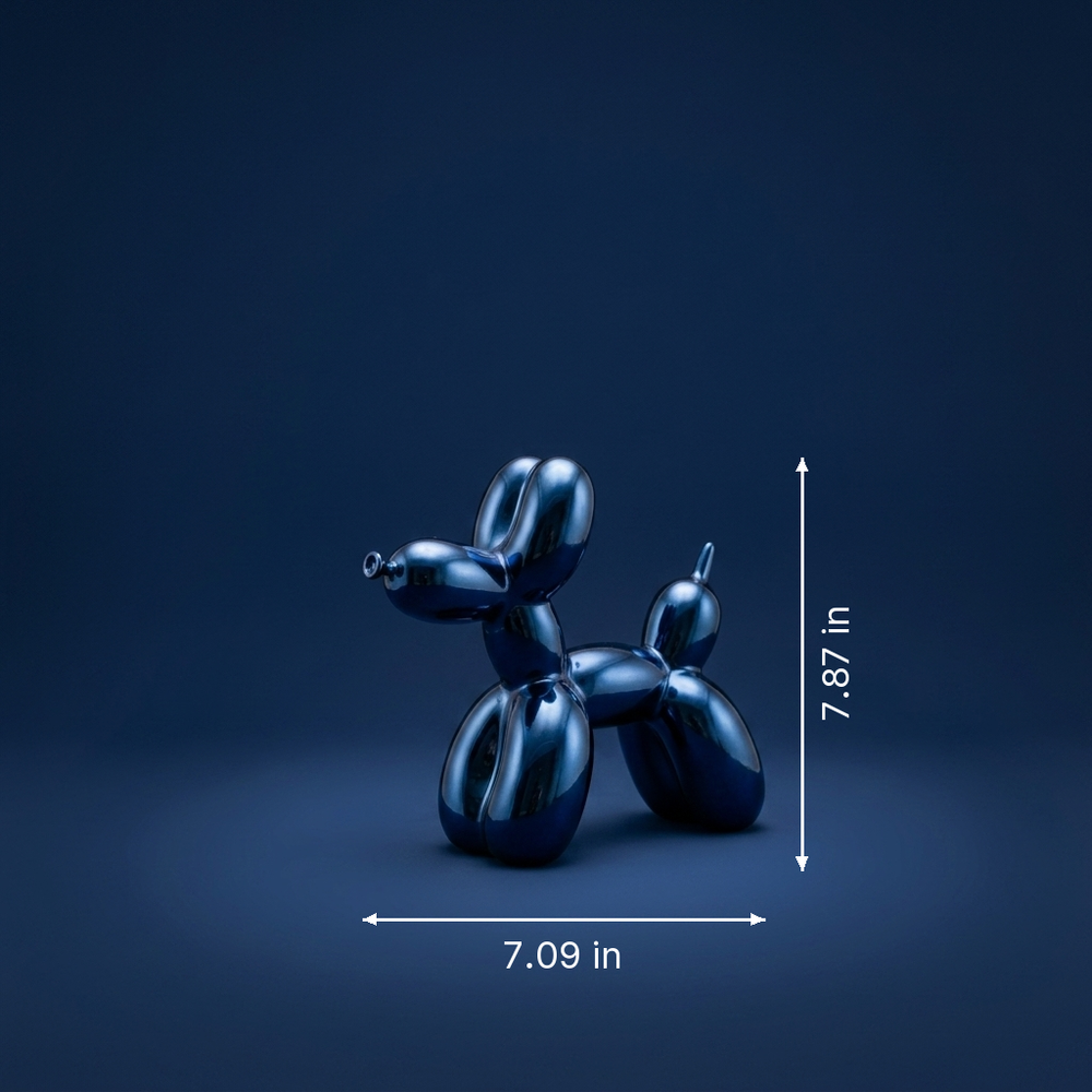 Balloon - Ceramic Balloon Dog Sculpture - Hand-Finished Designer Accent dimension drawing