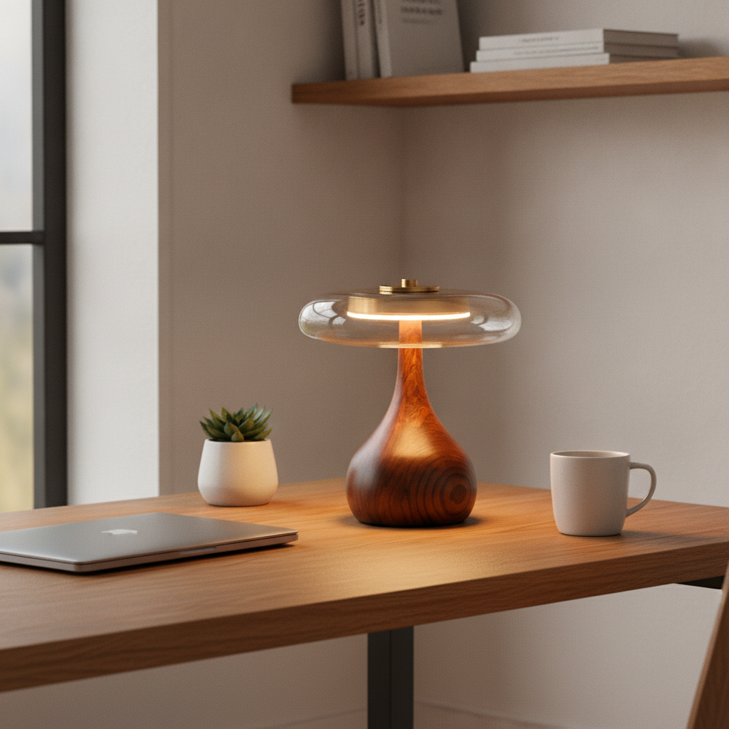 Bastion - Medieval Table Lamp, one size in a workspace