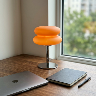 Bauhaus - Nordic Bauhaus Table Lamp - Minimalist Accent Light in orange