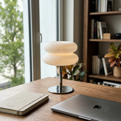 Bauhaus - Nordic Bauhaus Table Lamp - Minimalist Accent Light in white
