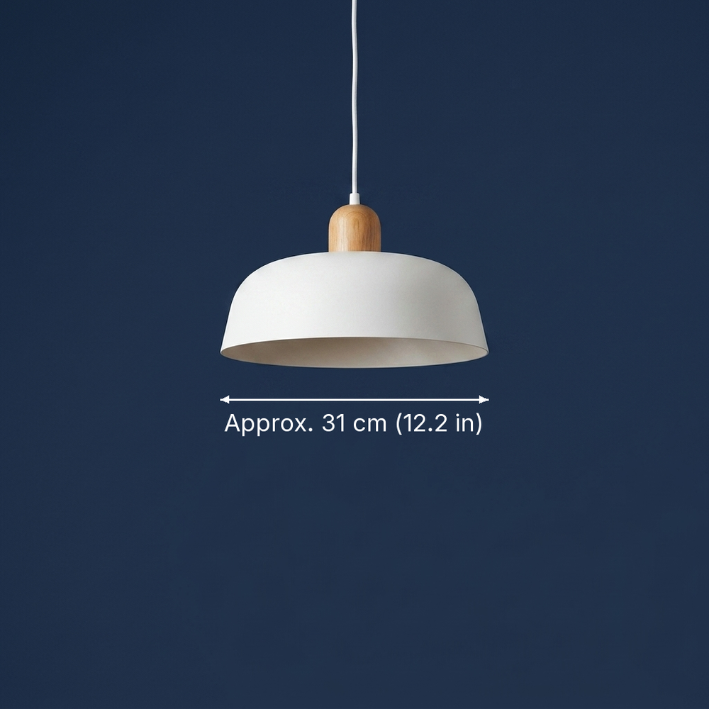 Birch - Nordic Wood Pendant Light - Minimalist Hanging Ceiling Fixture dimension drawing