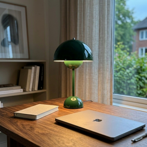 Bud Green in a workspace, light on