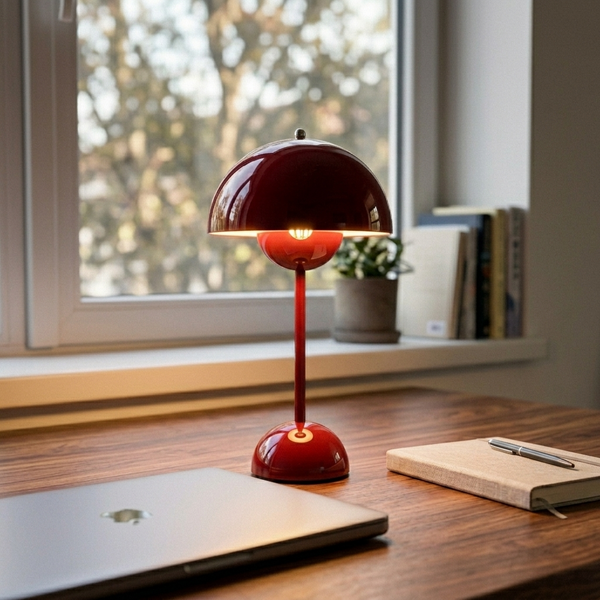 Bud Red in a workspace, light on