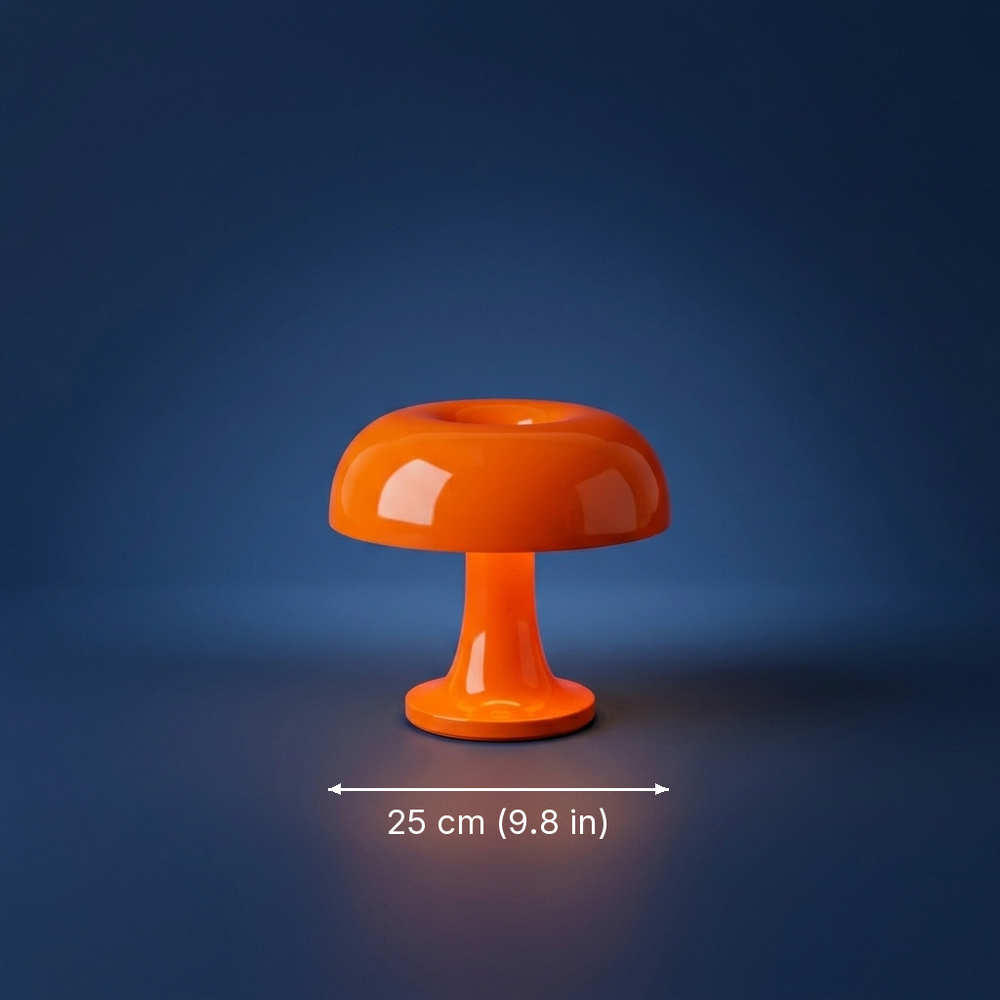 Button - Modern Mushroom Table Lamp - Minimalist USB Desk Light dimension drawing